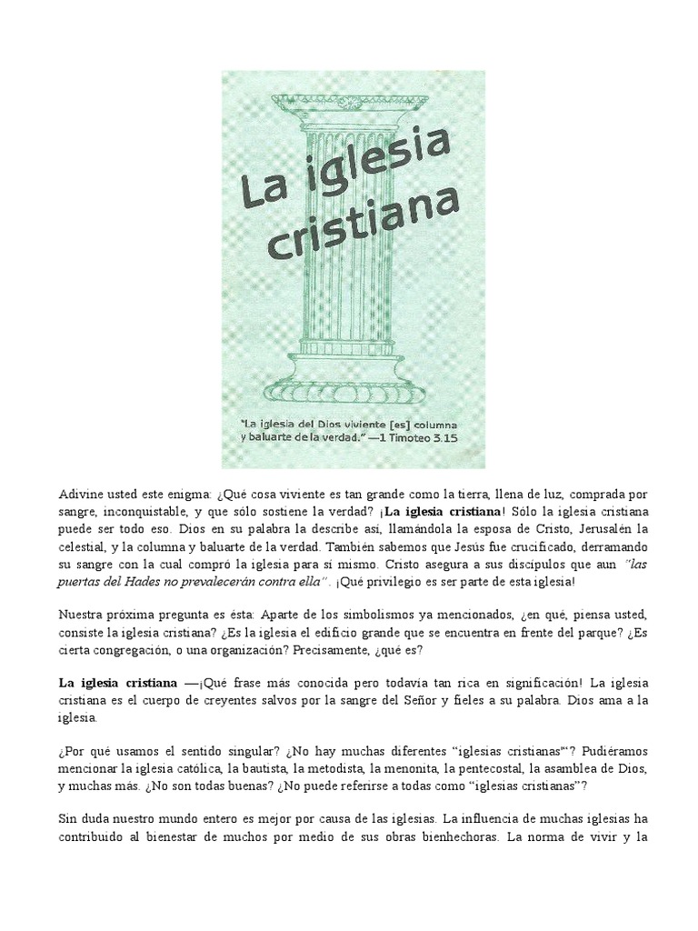 La esencia de la iglesia cristiana | PDF | Iglesia Católica | Cristo ...