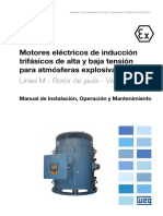 WEG Motores Electricos de Induccion Trifasicos Para Atmosferas Explosivas Alta y Baja Tension Linea m Rotor de Jaula Verticales 12352530 Manual Espanol