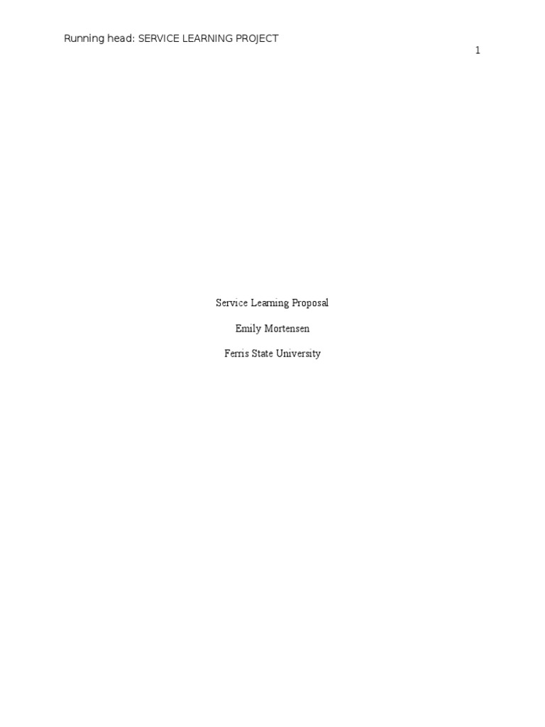 Service Learning Project | PDF | Child Care | Relationships