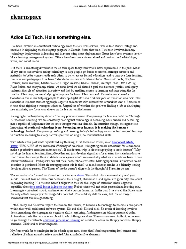 Rethinking Ed Tech for Human-Centered Learning | PDF | Educational ...