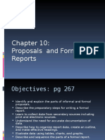 Proposals and Formal Reports