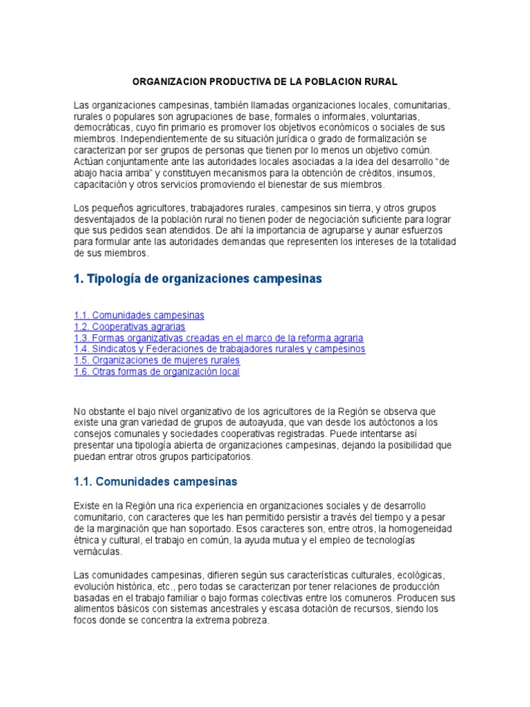 Organización Productiva en Comunidades Rurales | PDF | Science | Guatemala