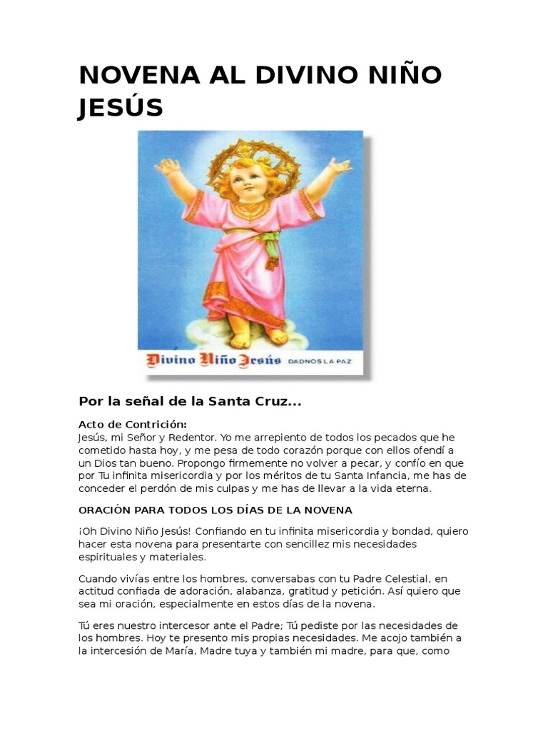 Novena Al Divino Niño Jesús | PDF | San José | Oración
