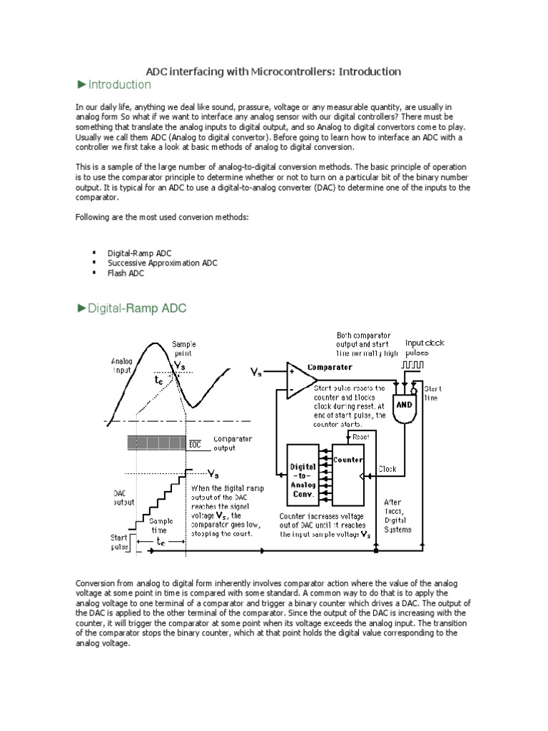 ADC Interfacing with Microcontrollers | PDF | Analog To Digital ...