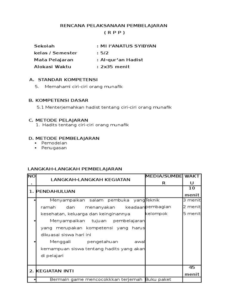 Contoh RPP | PDF