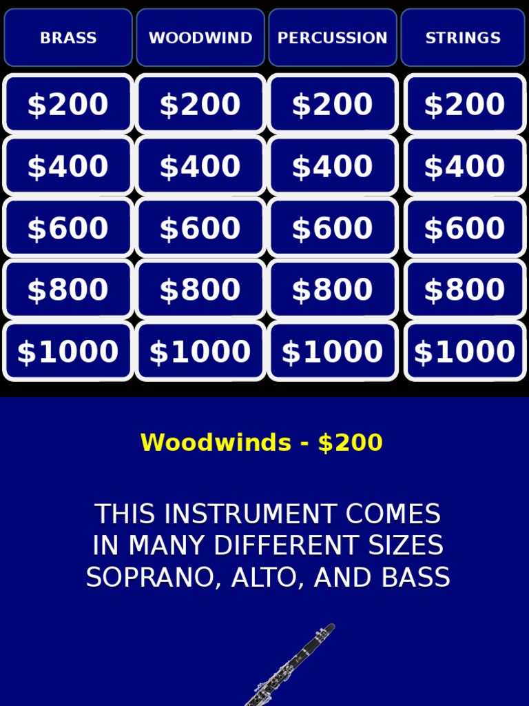 Instrument Jeopardy Second Round PDF
