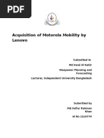 Acquisition of MOTORLA by LENOVO