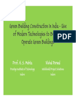 Green Building Construction in India - Use F D HL T LDD of Modern Technologies To Build and Operate Green Buildings P G DG