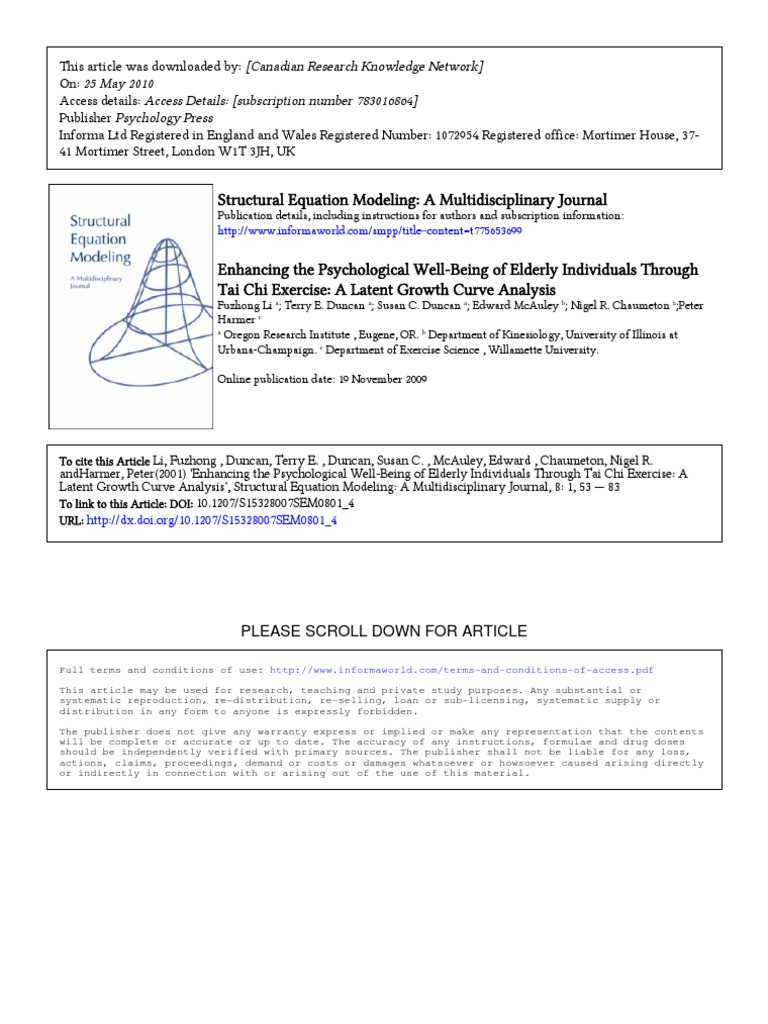 Structural Equation Modeling: A Multidisciplinary Journal: Please ...