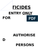 Pesticides: Entry Only FOR