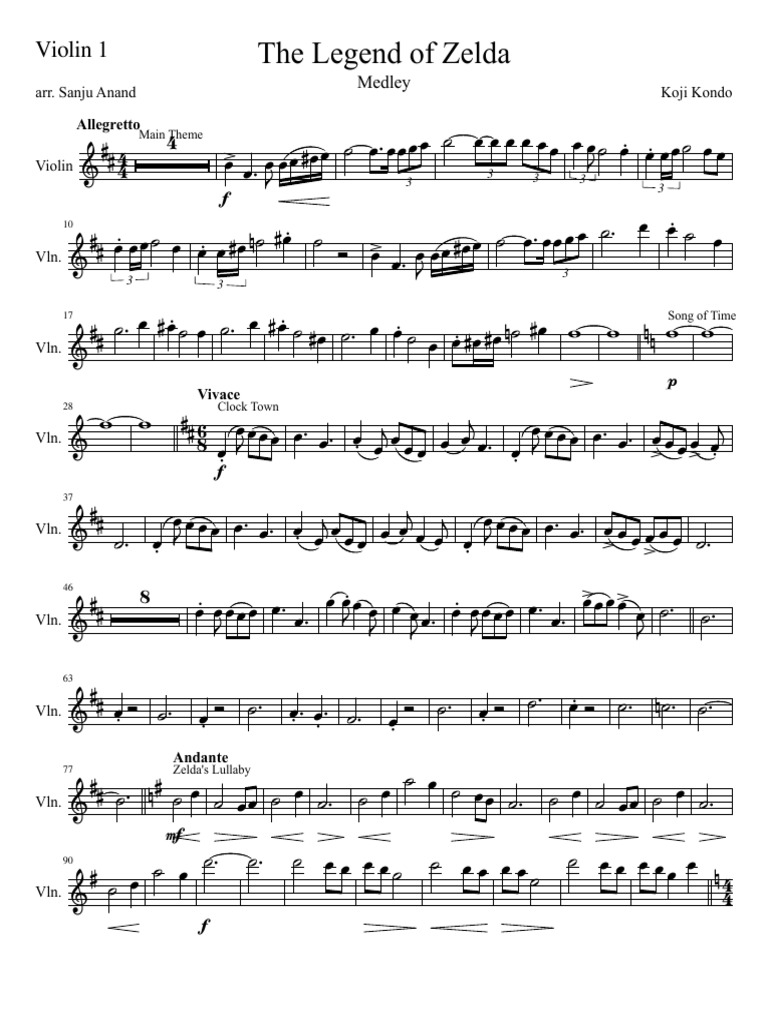 The Legend of Zelda Dungeon Theme Sheet music for Violin (String