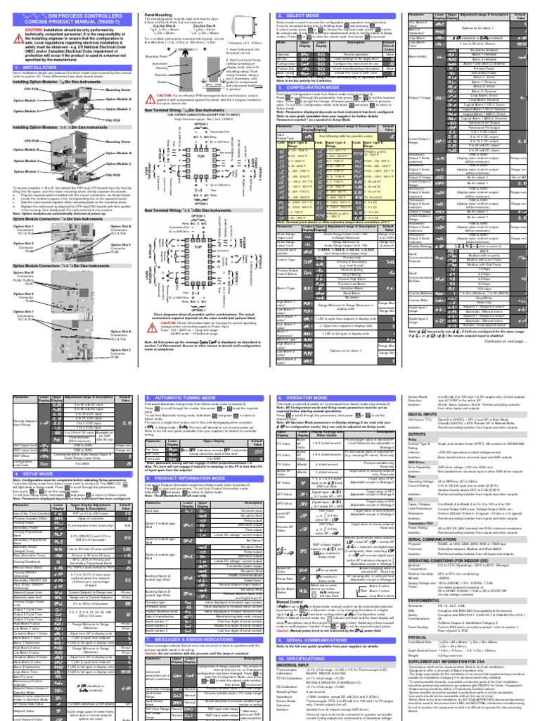 West 8100 DIN Process Controller Manual | PDF