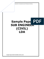 Sample Paper Sub Engineer (CIVIL) LDA