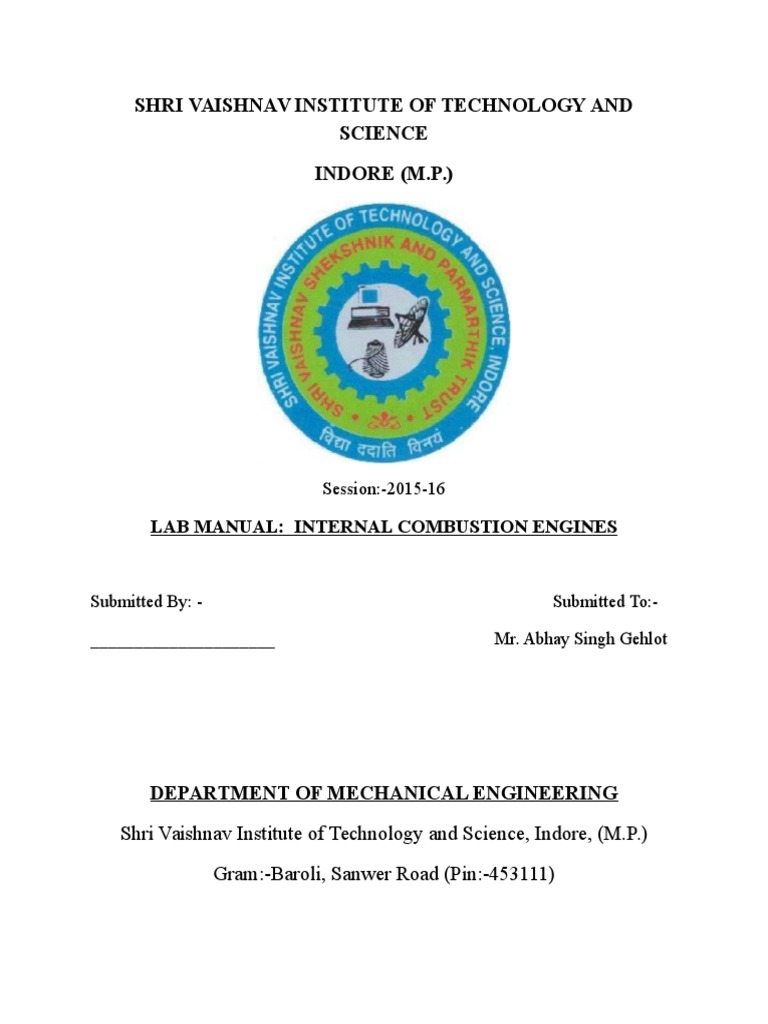 604 I.c.engine (Me-604) Exp. Manual | PDF | Carburetor | Fuel Injection