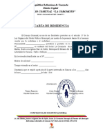 Carta de Residencia La Coromoto