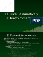 5.0 La Lírica, La Narrativa y El Teatro Románticos