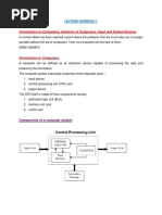 Introduction To Computers, Anatomy of Computers, Input and Output Devices