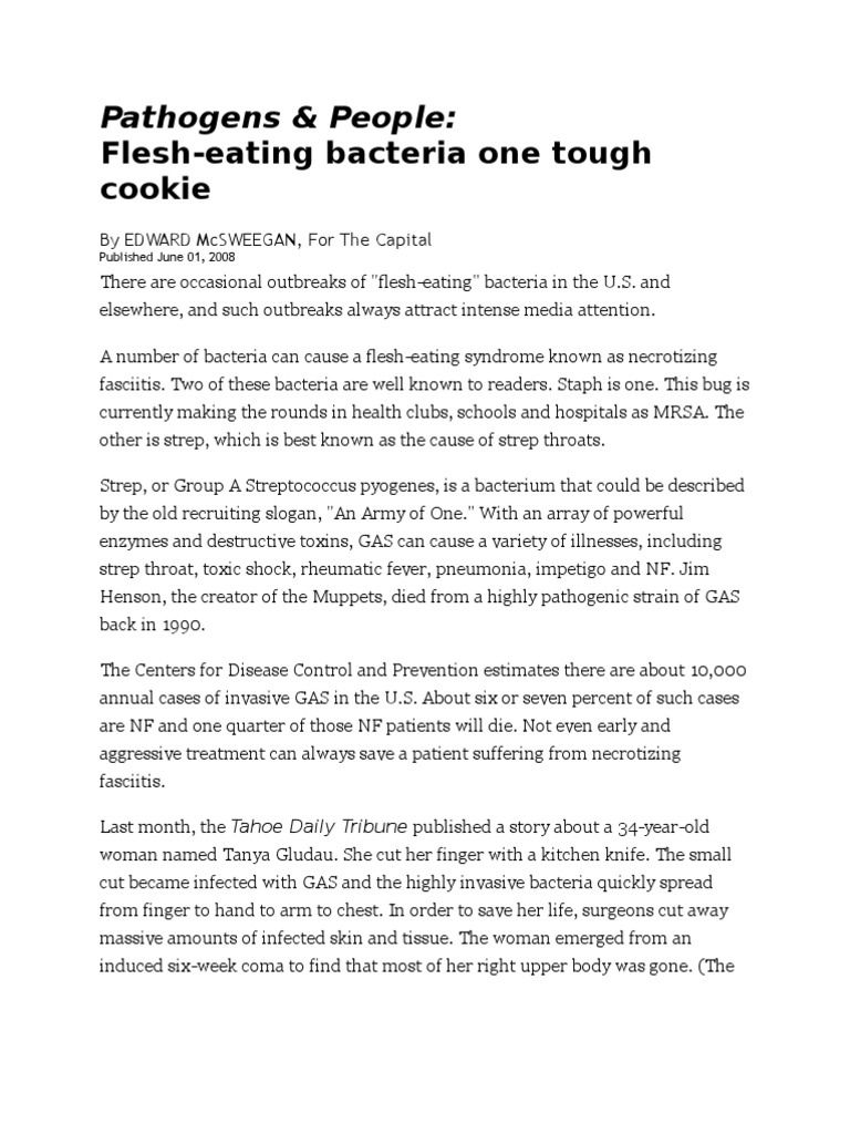 FleshEating Bacteria PDF Infection Epidemiology