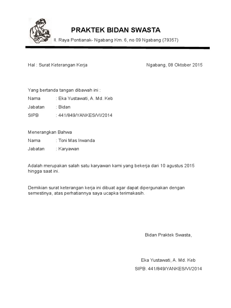 Surat Keterangan Kerja