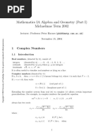 Mathematics IA Algebra and Geometry (Part I) Michaelmas Term 2002