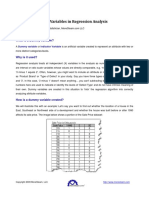 The Use of Dummy Variables in Regression Analysis