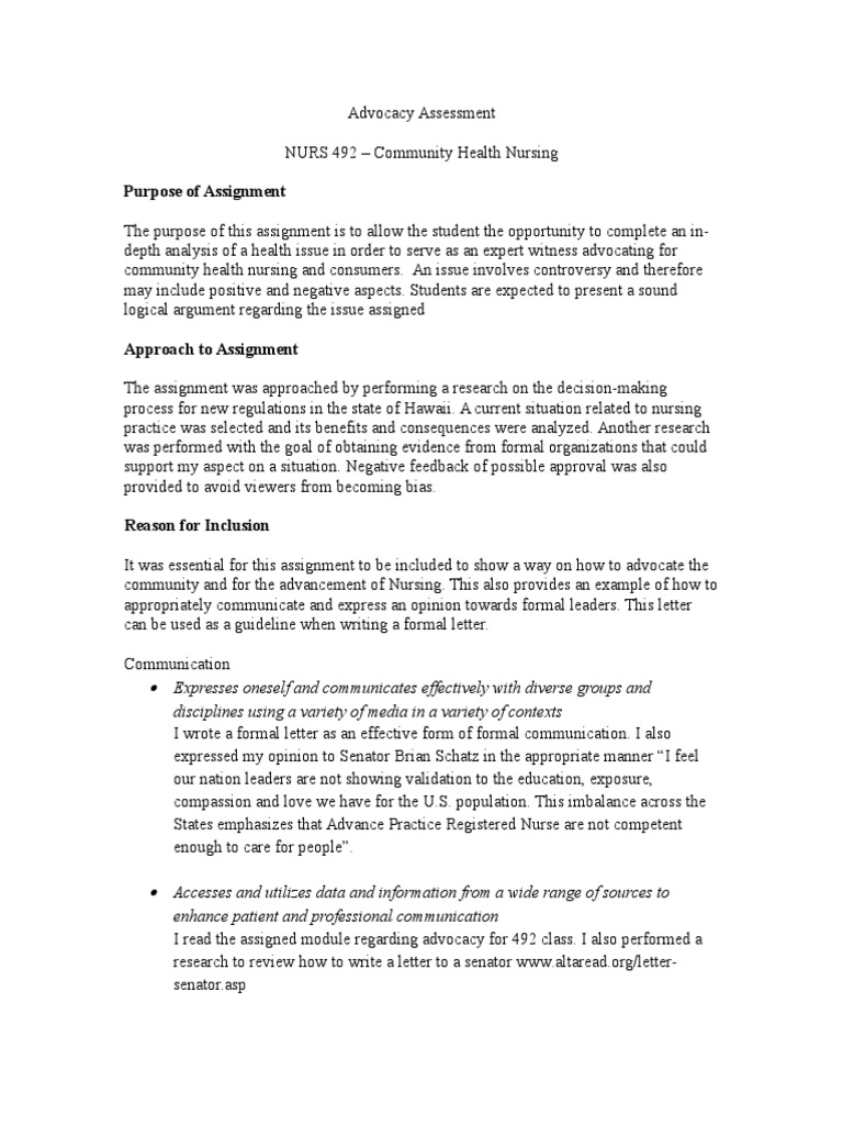Advocacy Letter  PDF  Advanced Practice Registered Nurse  Physician