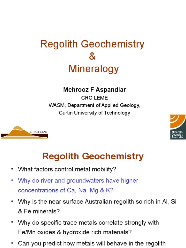 Regolith Geochemistry | PDF | Hydroxide | Redox