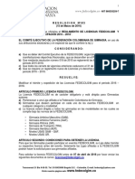 Res. 013 Reglamentación Licencias FEDECOLGIM 2016