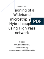 Designing of A Wideband Microstrip 90 Hybrid Coupler Using High Pass Network