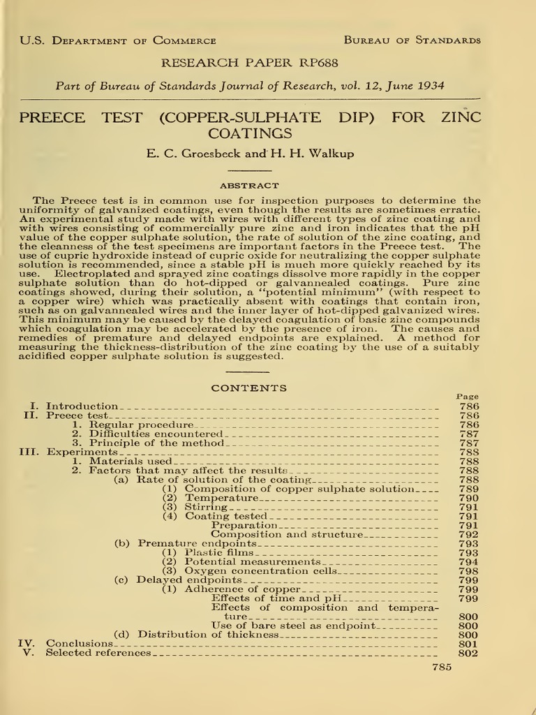 Preece Test for Zinc Coating Analysis | PDF | Ph | Zinc