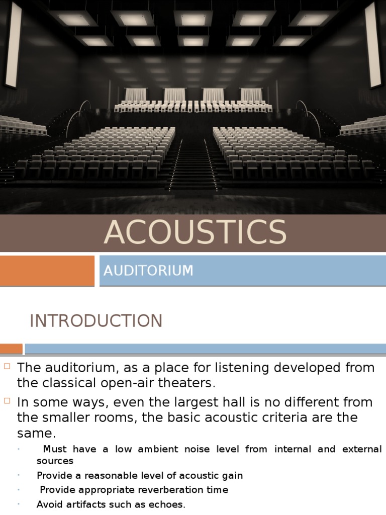 Auditorium Acoustics Design Guide | PDF | Home & Garden