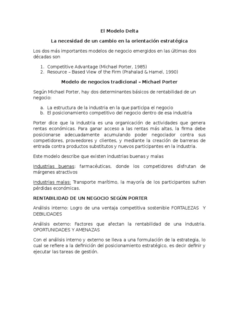El Modelo Delta | PDF | Producto (Negocio) | Cliente