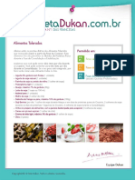 Alimentos tolerados - Dukan