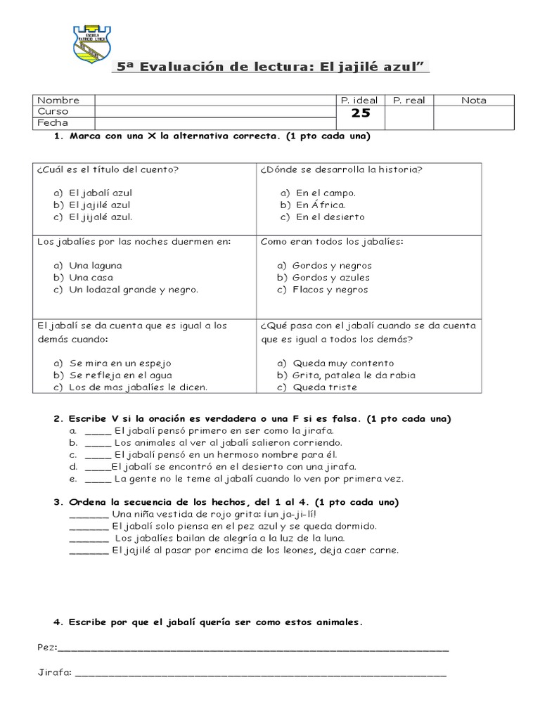 Prueba Del Libro El Jajilé Azul