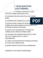 Previous Year Question Paper On Gas Turbine PDF
