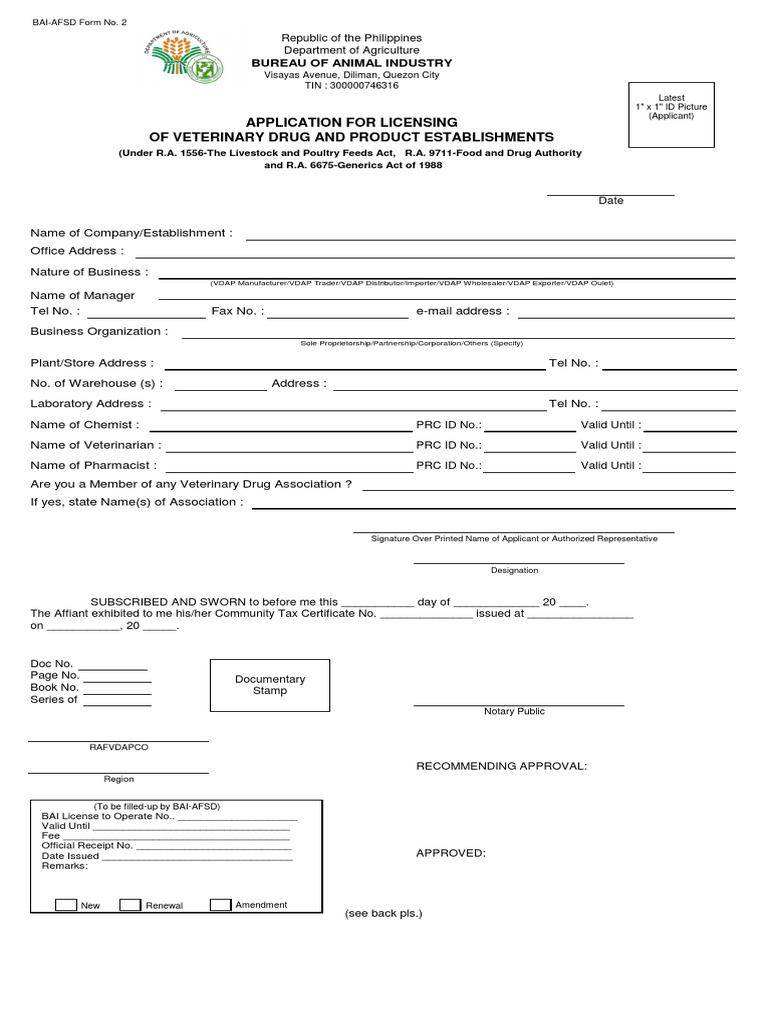 Bai-Afsd2vdaplicense To Operate Lto | PDF | Pharmacist | Fee