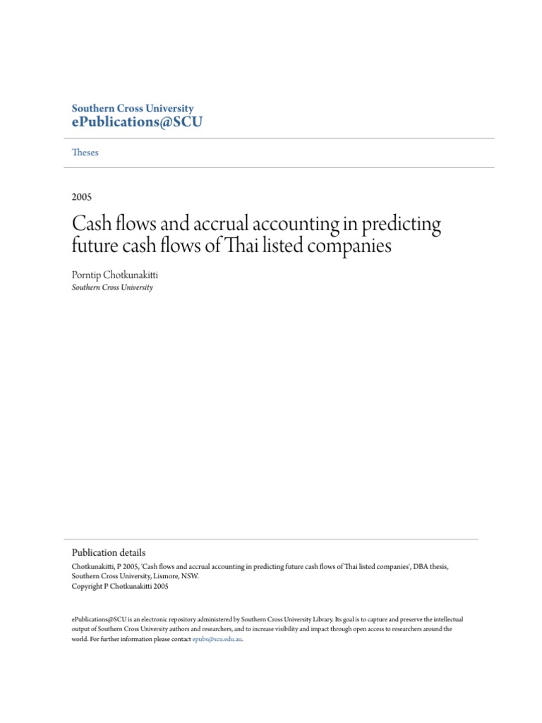Cash Flows and Accrual Accounting in Predicting Future Cash Flows | PDF ...