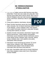 Cara Menggunakan Sterilisator