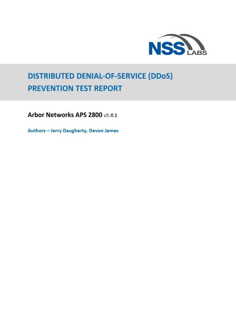 NSSLabs DDoS Prevention Test Report | PDF | Denial Of Service Attack ...