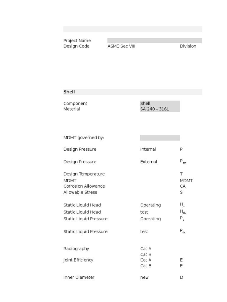ASME VIII Pressure Vessel Design Calculations | PDF | Stress (Mechanics ...