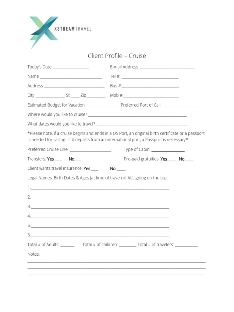 Cruise Client Profile Requirements | PDF