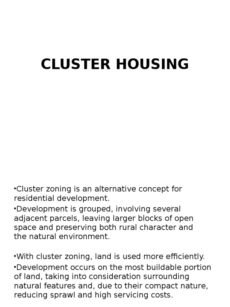Cluster Housing PDF Zoning Road Transport