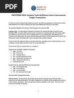 INCOTERMS 2010: Standard Trade Definitions Used in International Freight Transactions