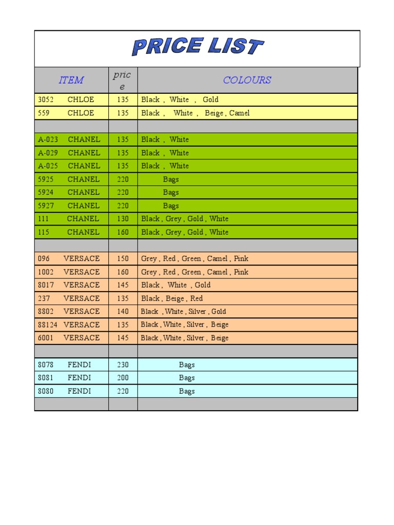 Price List 2 | PDF