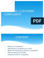 HANDLING CUSTOMER COMPLAINTS EFFECTIVELY