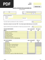 Monthly Return For Value Added Tax: 1% Rate Purchases