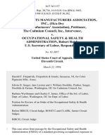 Color Pigments Manufacturers Association, Inc., (F/k/a Dry Color Manufacturers' Association), the Cadmium Council, Inc., Intervenor v. Occupational Safety & Health Administration, Robert Reich, U.S. Secretary of Labor, 16 F.3d 1157, 11th Cir. (1994)