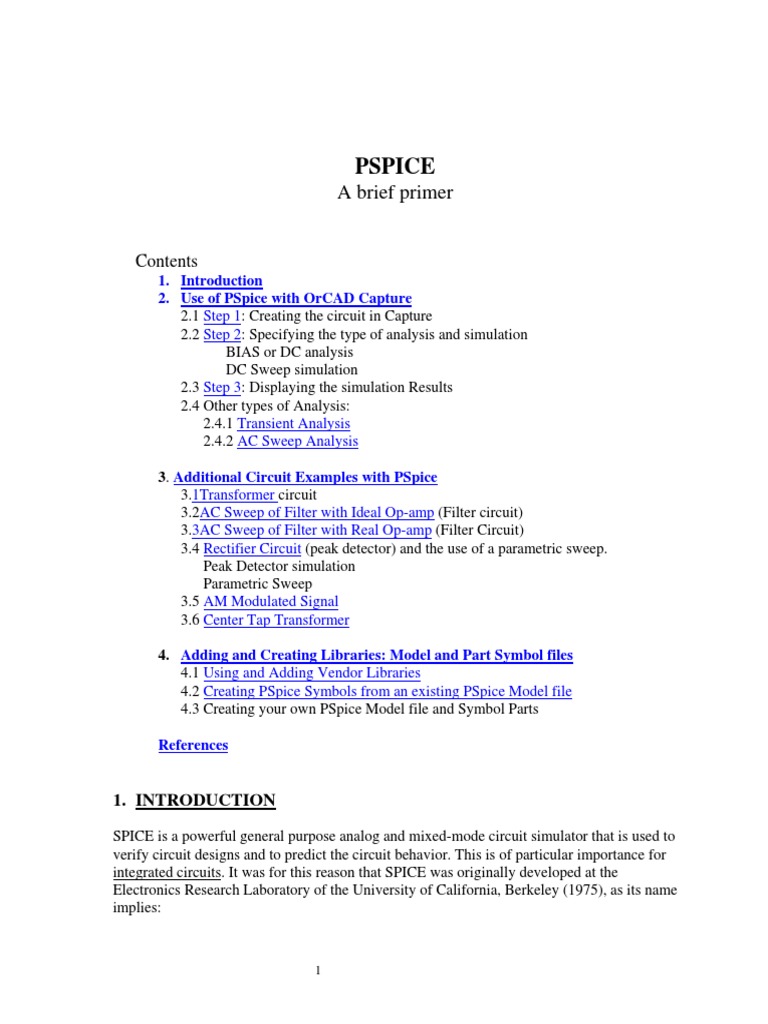 PSpice Circuit Simulation Guide | PDF