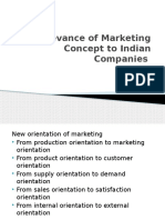 Relevance of Marketing Concept to Indian Companies