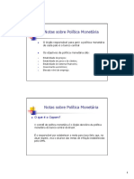 Politica Monetaria e Taxa de Juros